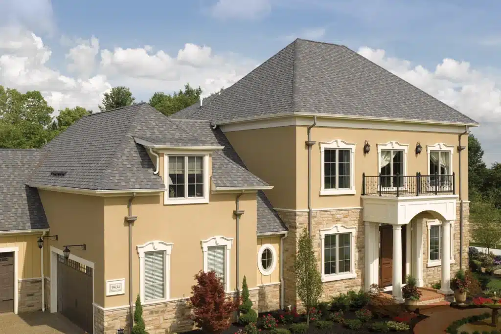 A house with Landmark PRO designer shingles installed on the roof