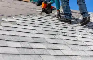 installing roof shingles